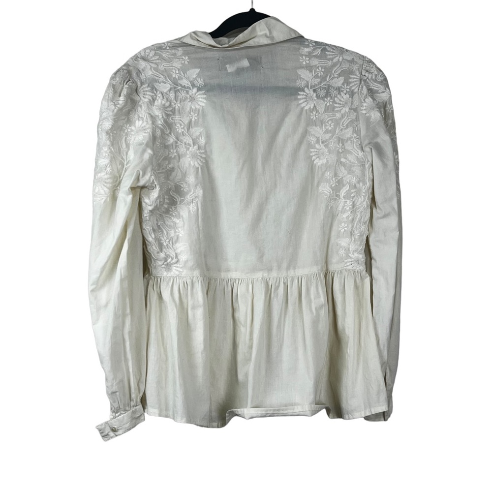 Double D Ranch Button Down White Embroidered Flow… - image 3